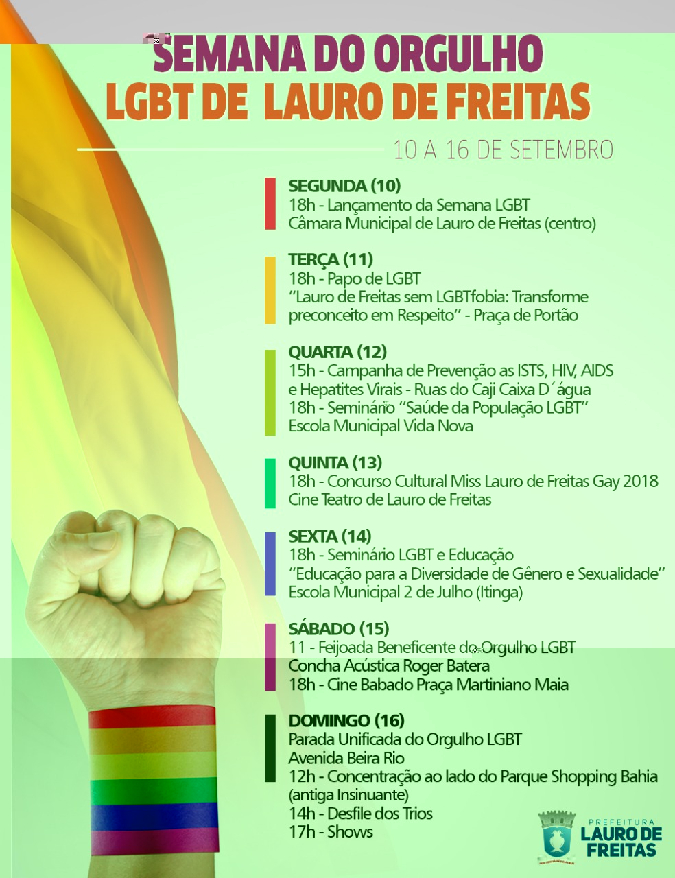 Semana de atividades fortalece visibilidade da populao LGBT de Lauro de Freitas