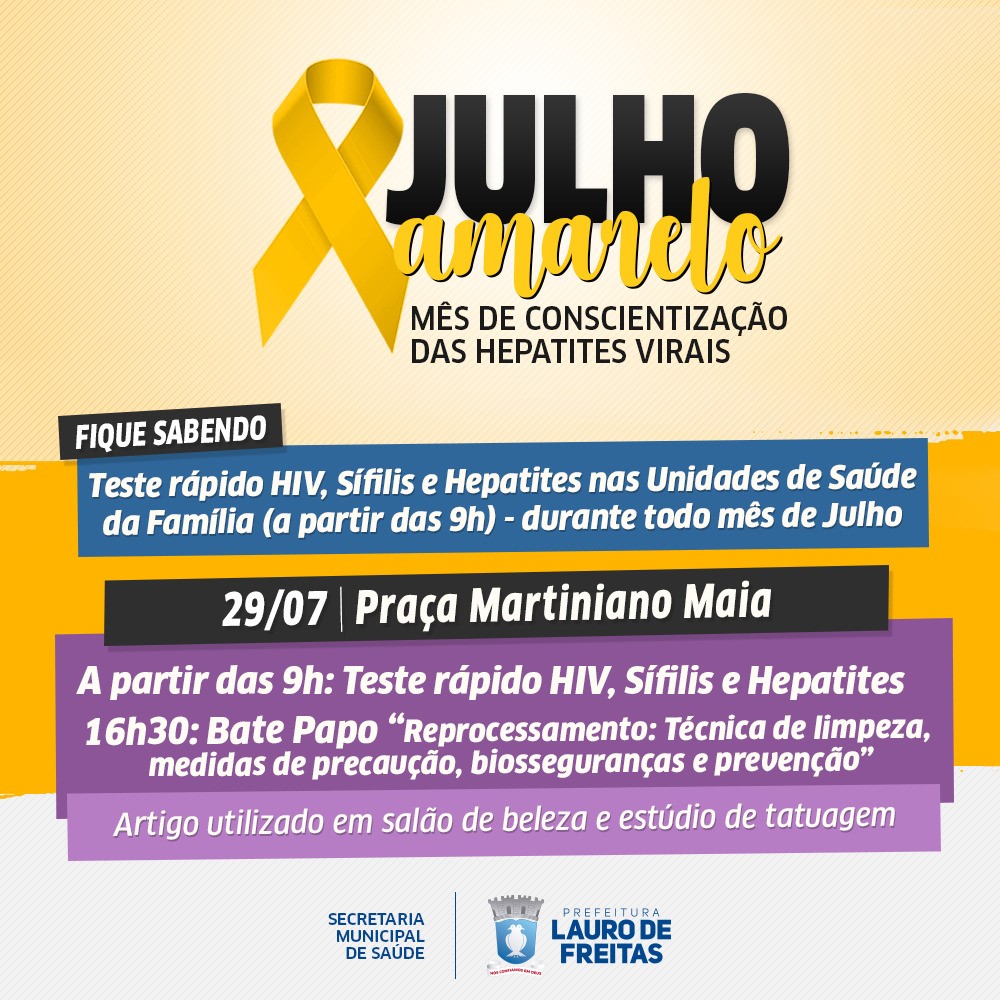 Julho Amarelo: aes itinerantes reforam combate s hepatites em Lauro de Freitas