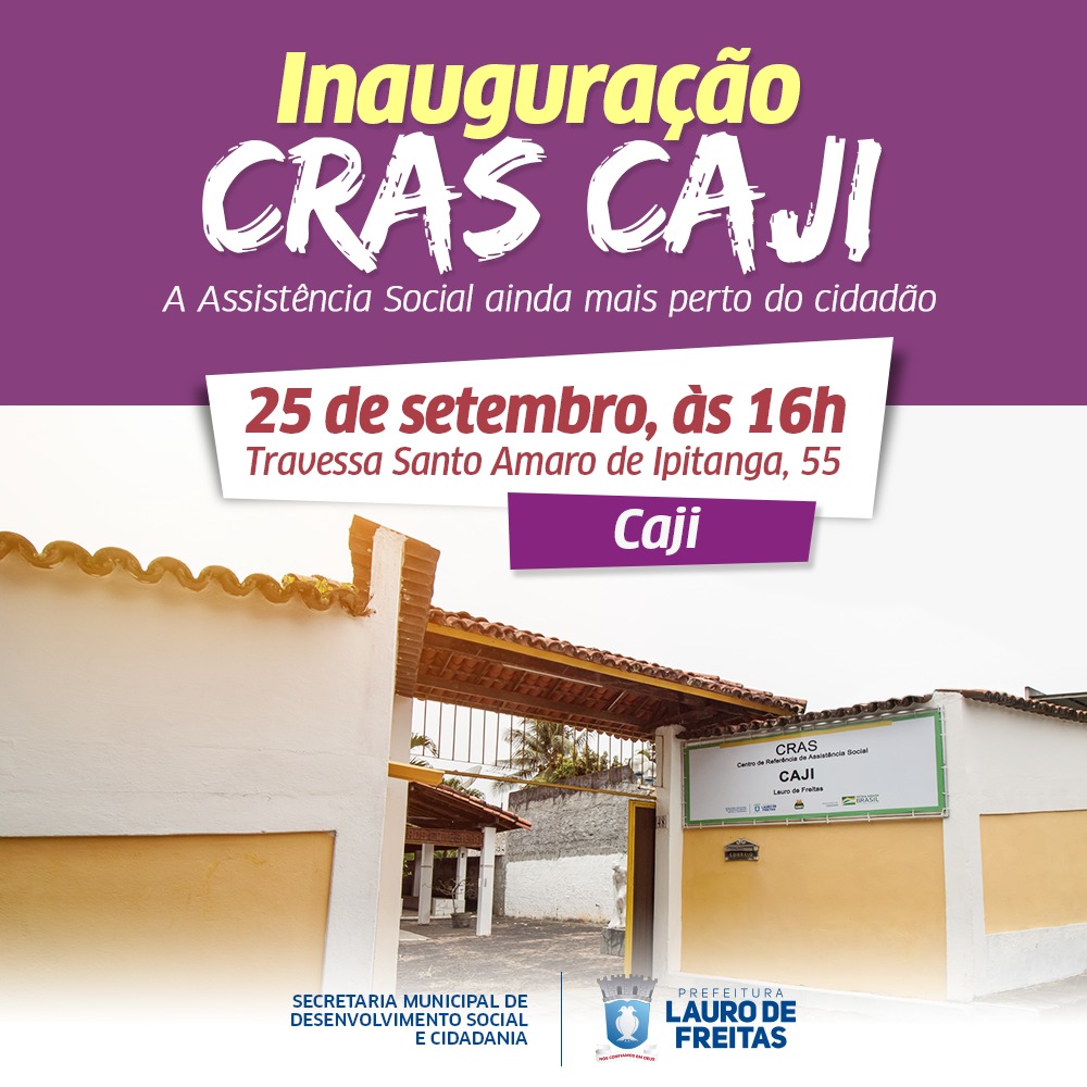 Prefeitura inaugura CRAS Caji nesta quarta-feira (25)