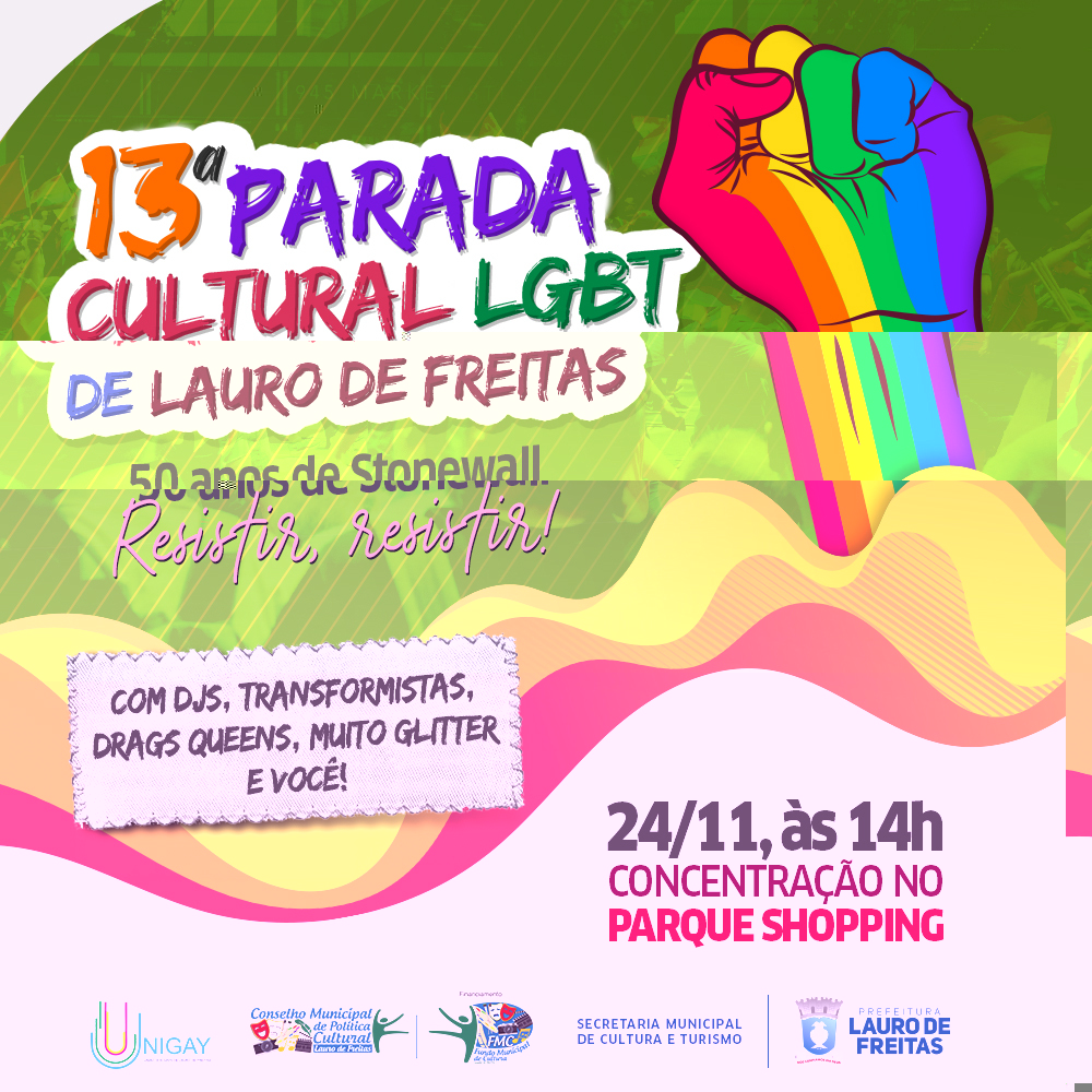 Parada Cultural LGBT agita Lauro de Freitas neste domingo (24)