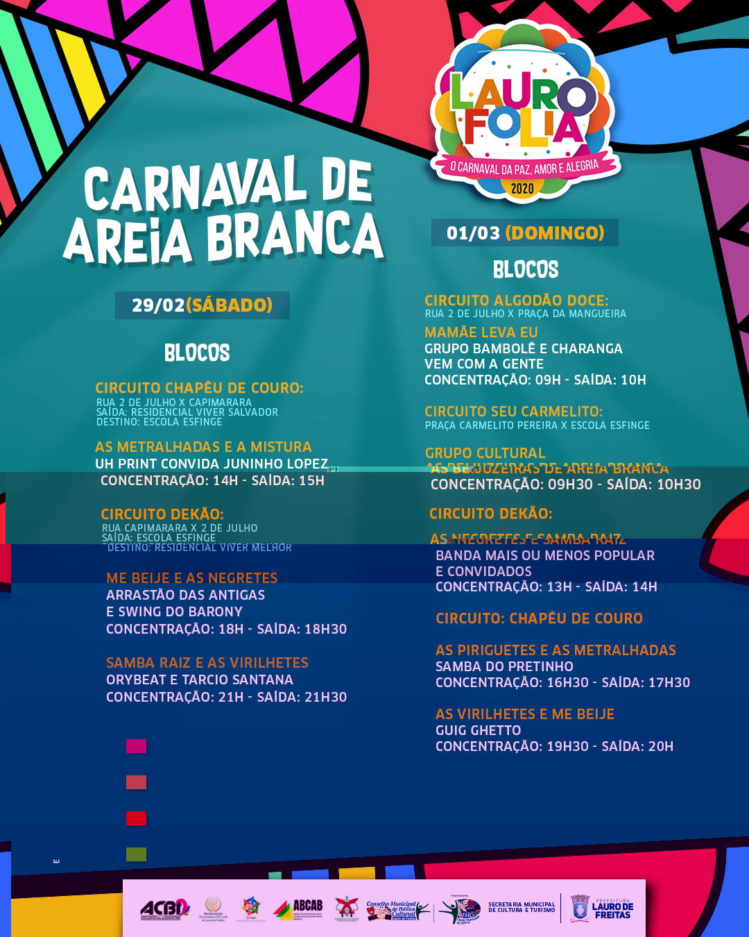 Lauro de Freitas comemora sucesso do Carnaval com desfile de blocos em Areia Branca neste final de semana