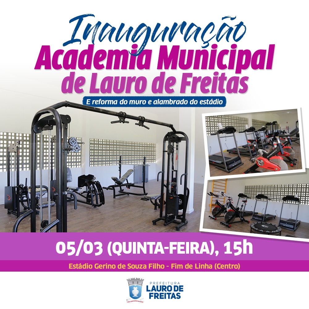 Lauro de Freitas inaugura primeira academia municipal nesta quinta-feira (5)