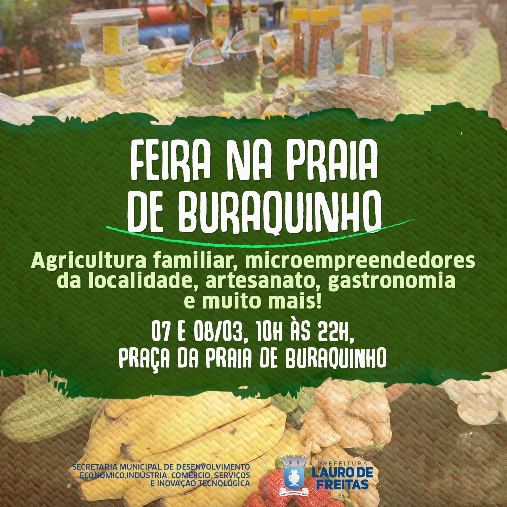 Feira de agricultura familiar, artesanato e gastronomia movimenta a Praia de Buraquinho neste final de semana