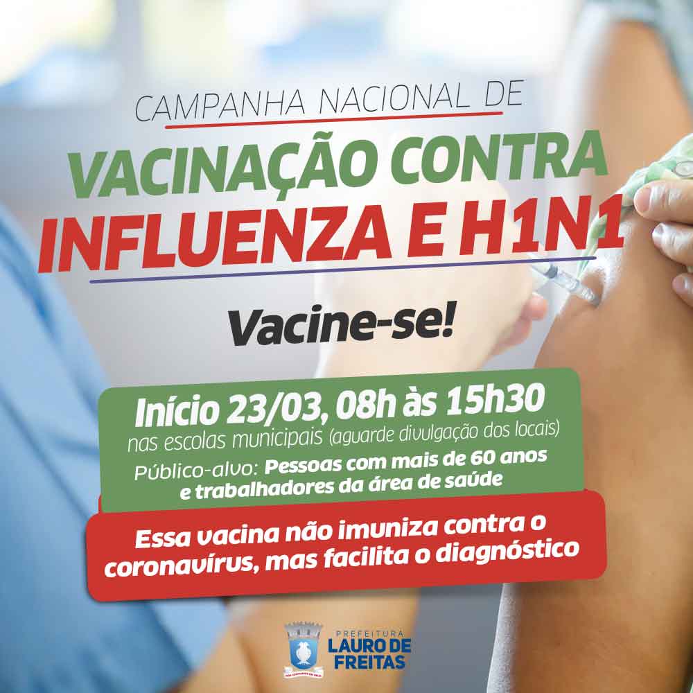 Vacinao contra H1N1 comea no dia 23 para idosos e profissionais da sade