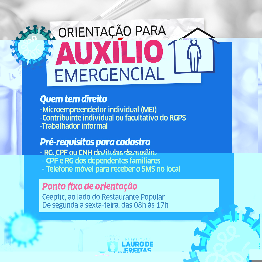 Prefeitura orienta populao no cadastramento para recebimento de auxlio emergencial