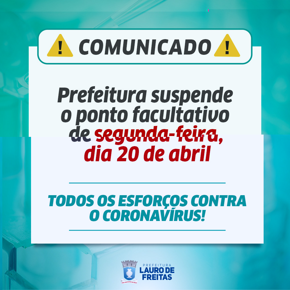 Prefeitura suspende ponto facultativo do dia 20