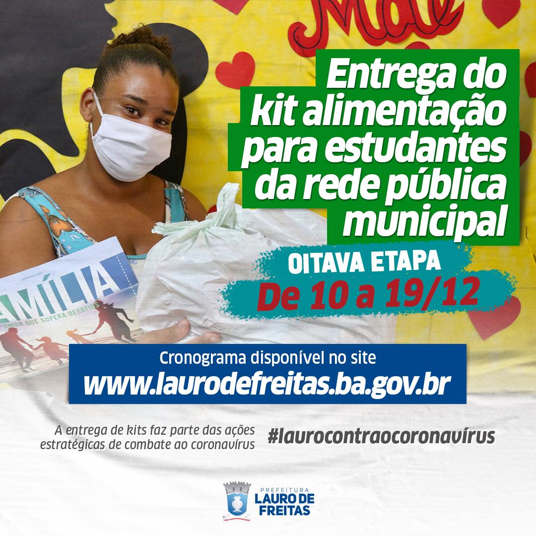 Entrega do kit alimentao aos estudantes da rede municipal de Lauro de Freitas comea nesta quinta-feira (10)