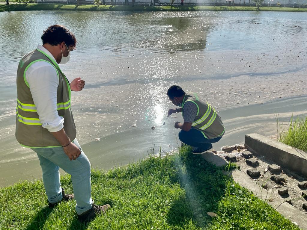 Prefeitura apura denncia de contaminao em lagoa artificial de Condomnio