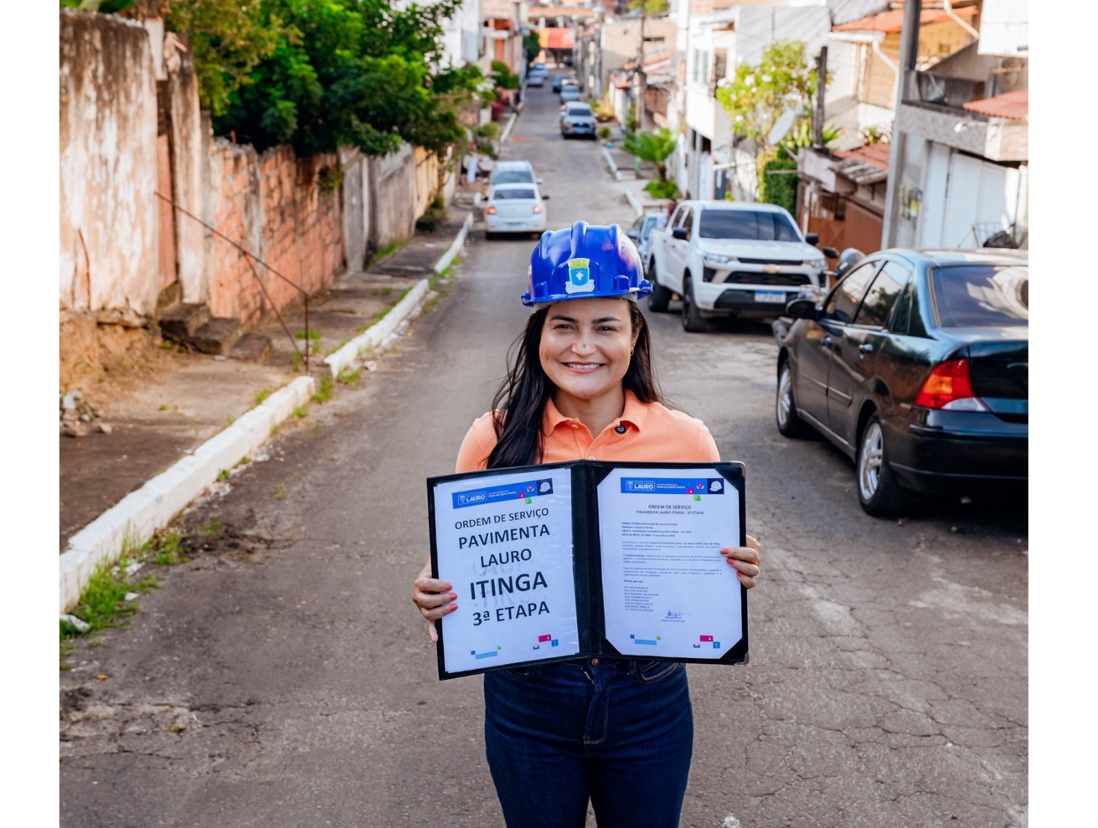 Prefeita Débora Regis dá ordem de serviço para requalificação asfáltica de ruas do bairro de Itinga
