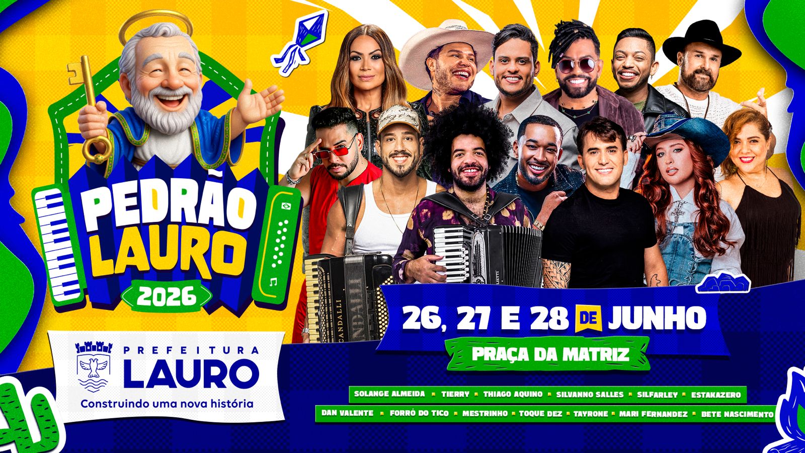 Pedrão de Lauro 2026 divulga programação oficial e promete três dias de grandes atrações no Maior São Pedro da Região