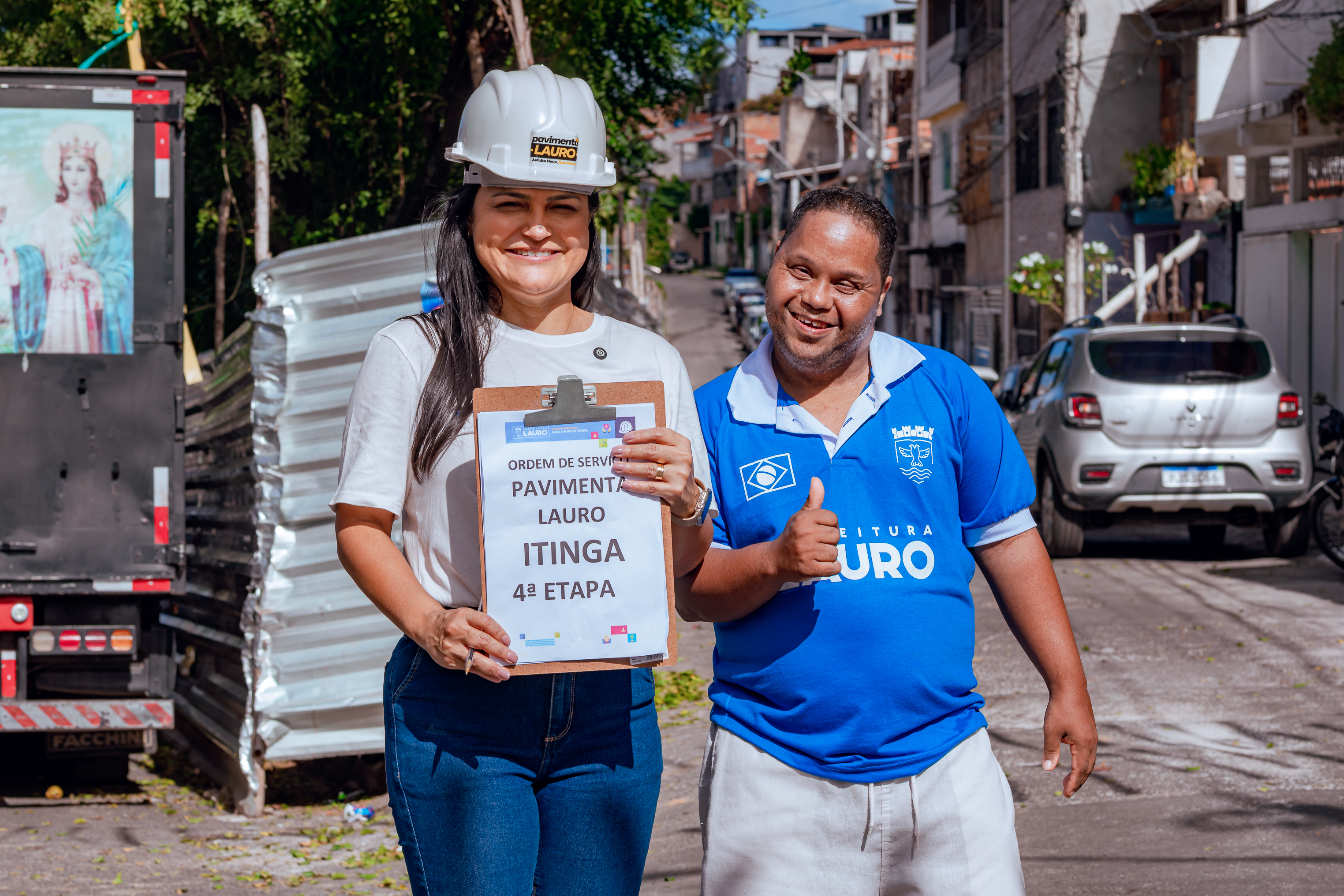 24/7/2026 - Prefeitura leva Pavimenta Lauro e Banho de Luz ao Loteamento Santa Bárbara