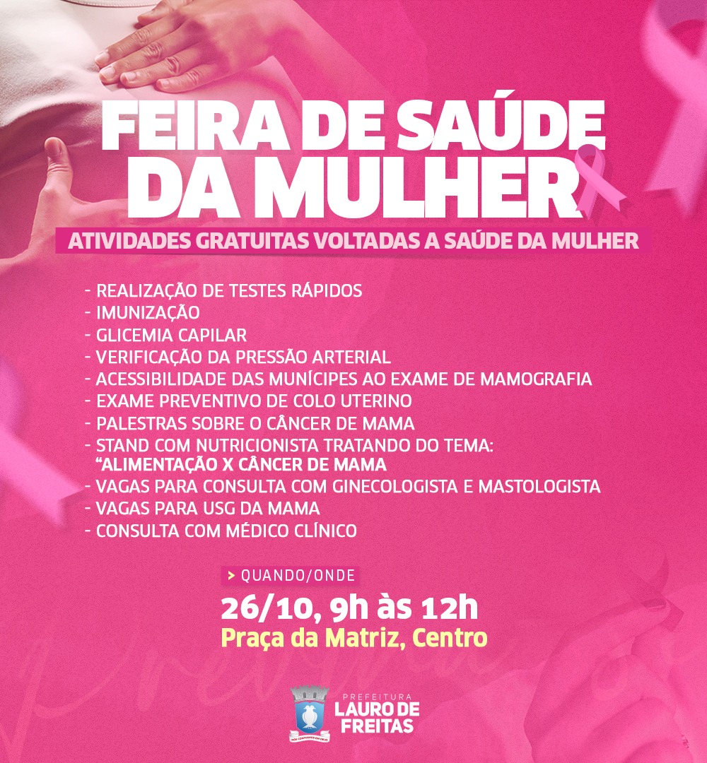 Prefeitura Realiza Feira De Saúde Da Mulher Com Atividades Gratuitas Na Praça Da Matriz Nesta 7906